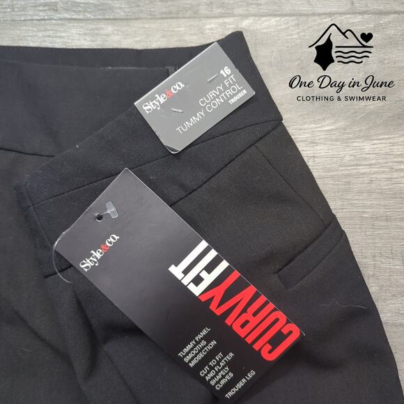 Style & Co Curvy Fit Tummy Control Trouser Pants Size 16 - Picture 2 of 6